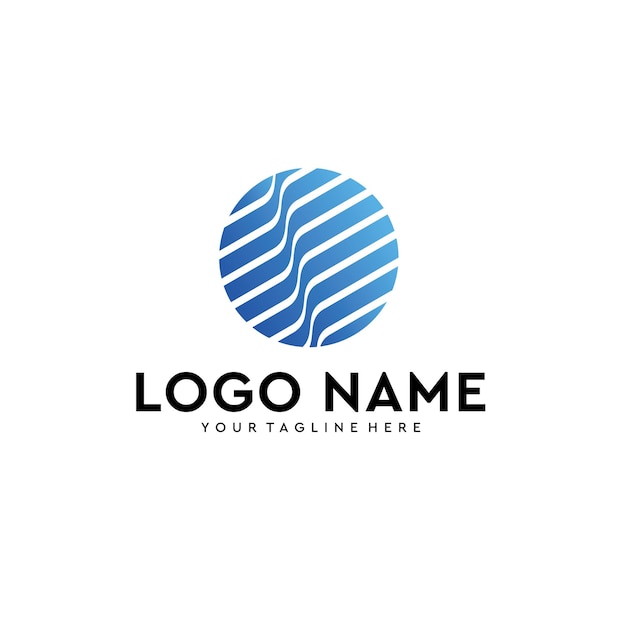 Abstract Blue Waves Sphere Logo