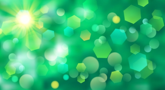 abstract blurred background with bokeh effect in green colors