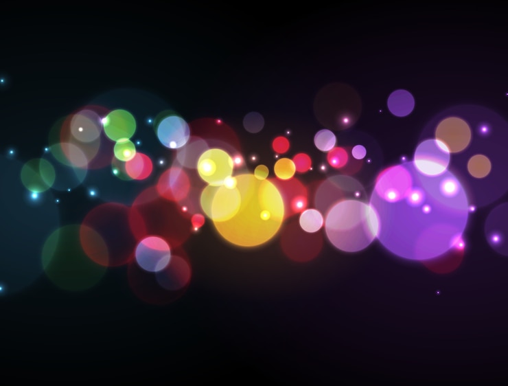 Vector abstract blurred light bokeh background with yellow color