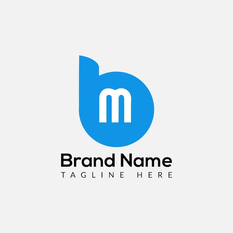 Vector abstract bm letter modern typography logo design