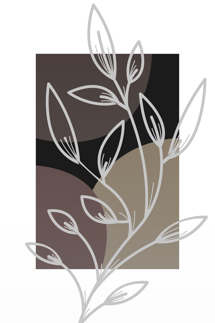 Vector abstract botani wall art decoration boho flower wall decor printable poster