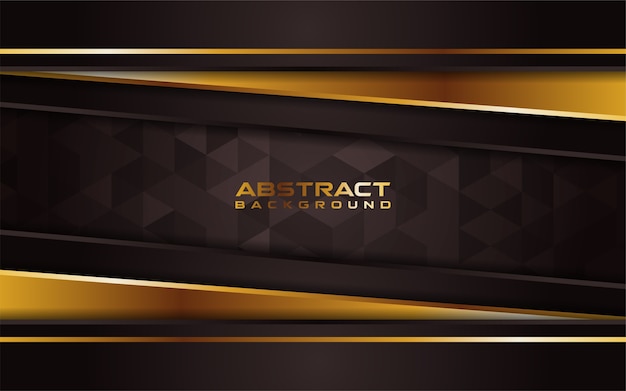 Abstract brown and line gold background with overlap layer