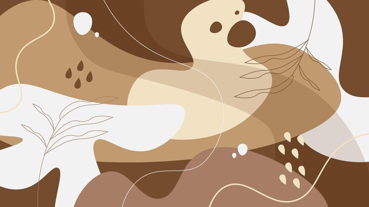 Abstract Brown Organic Shapes Terracota Hand Drawn Floral Pastel Colours Banner Background Wallpaper