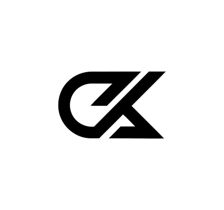 Vector abstract ck lettermark logo design