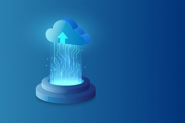 abstract cloud technology system sci fi background