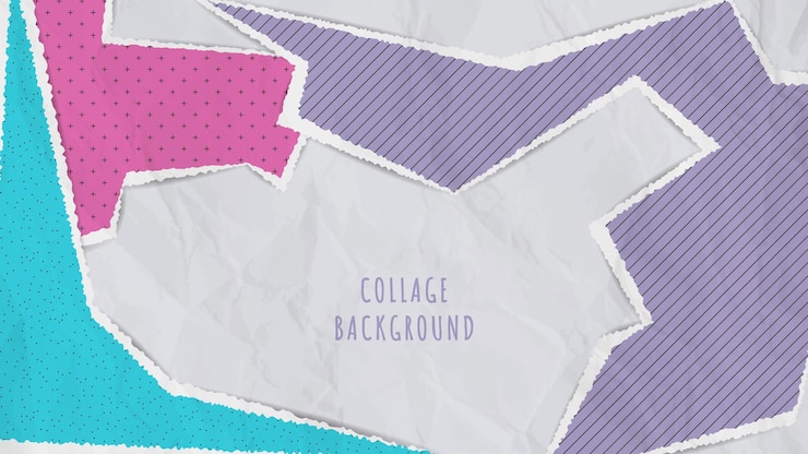 Vector abstract collage background with torn paper