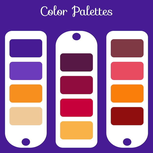 Abstract color palettes set, multi color combination palettes background for ui ux design