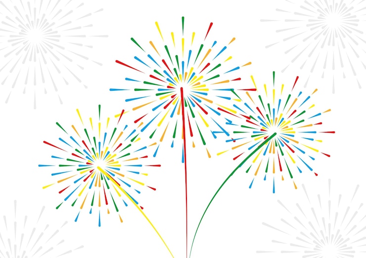 Vector abstract colorful firework background design