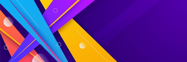 Abstract colorful polygon banner design template Colorful tech web banner with geometric shapes backdrop and gradient colors Vector graphic design banner pattern presentation background