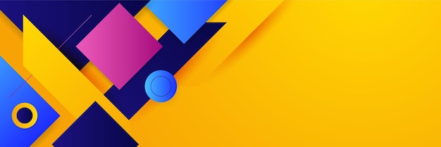 Abstract colorful polygon banner design template Colorful tech web banner with geometric shapes backdrop and gradient colors Vector graphic design banner pattern presentation background
