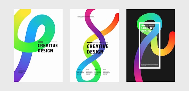 Abstract Colorful Rainbow Swirl Creative Design Templates