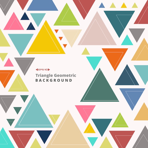 Abstract colorful retro triangle pattern 