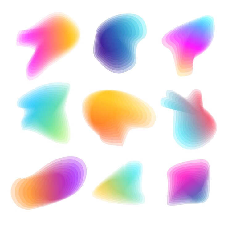 Vector abstract colorful shapes set design concept vector
