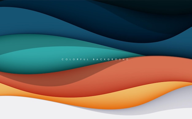 abstract colorful wavy dimension layers background liquid shape