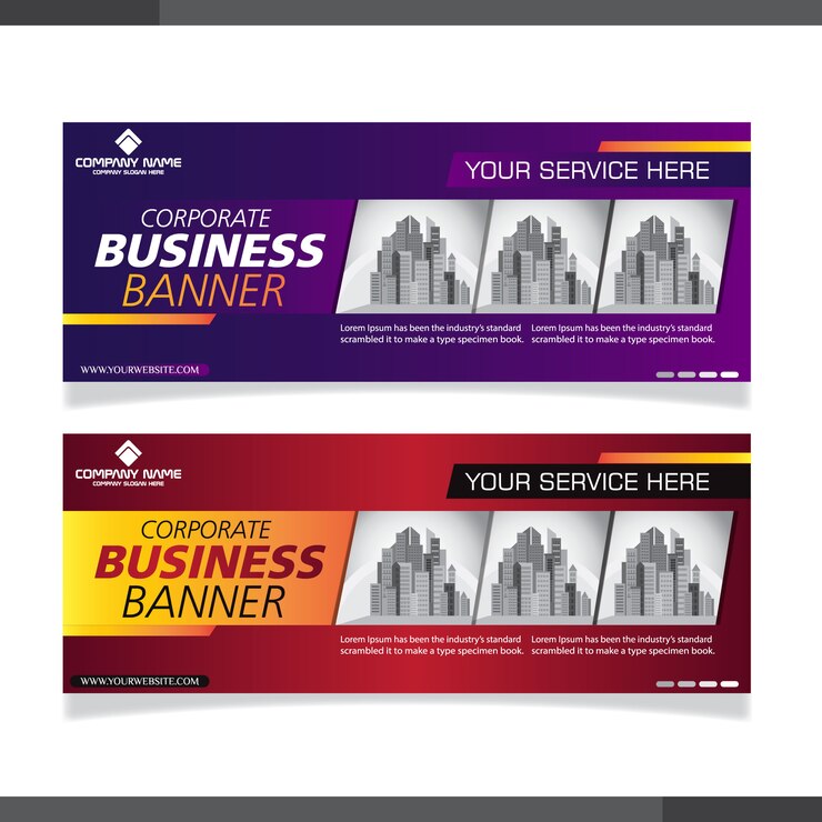 Vector abstract corporate business banner collection 