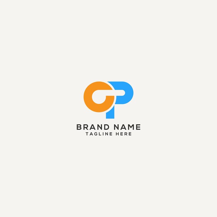 Vector abstract cp pc letter logo design flat vector logo design template element