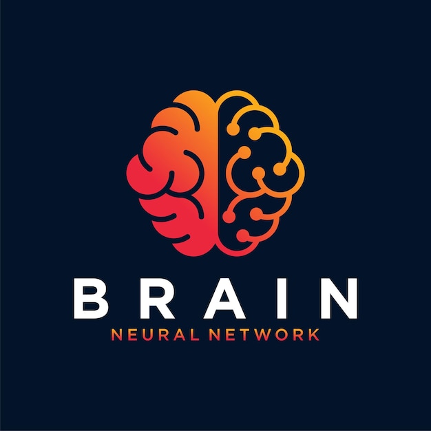 abstract creative colorful brain logo design vector template