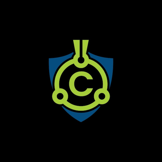 Abstract Cyber Security Logo And Letter C