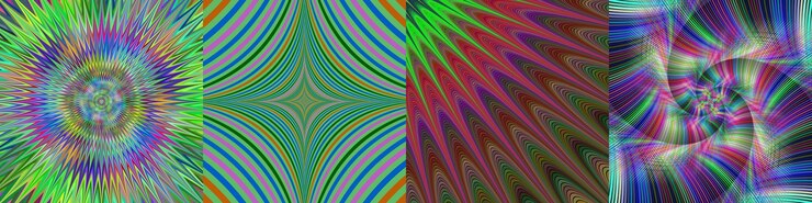 Vector abstract digital art background set