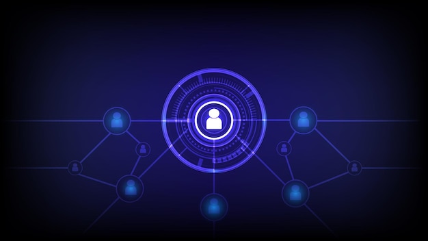 abstract digital internet communication network connection with user icon vector illustration