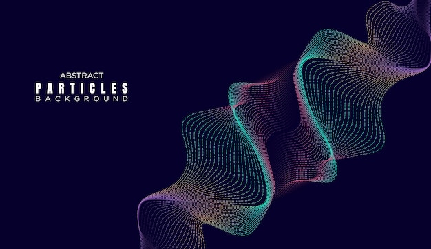 Abstract Dot Flowing Line Waves Smooth Curves Background Particle Geometric Technology Line Wave Halftone Dotted Background Concept For Science Music Cover Website Header Presentation Banner