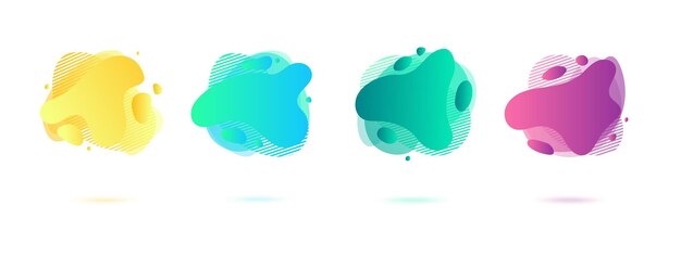 Abstract dynamic flowing liquid shapes, amoeba forms.