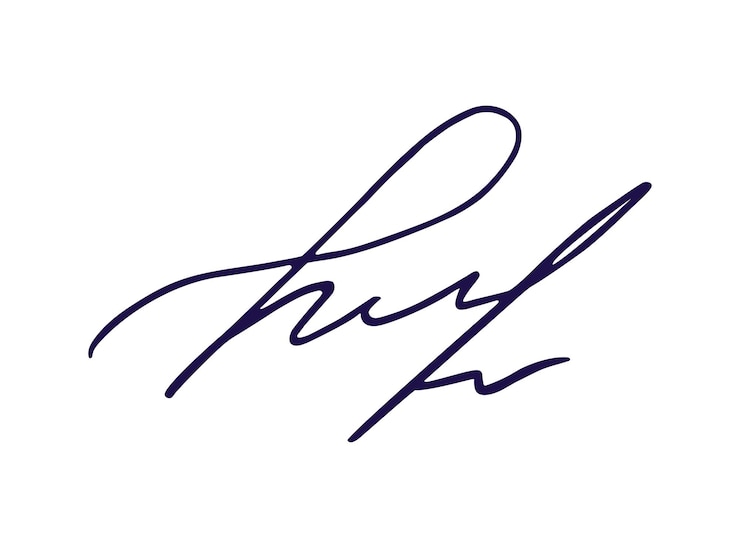 Vector abstract fake signature for documents and contracts isolated on white background