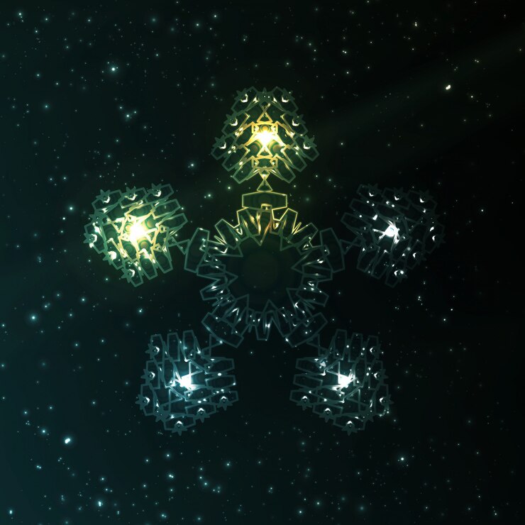 Vector abstract fantasy snowflake illustration