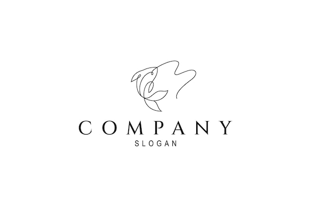 abstract fish logo with line art design style