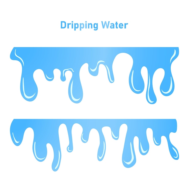 Vector abstract flat dripping water illustration