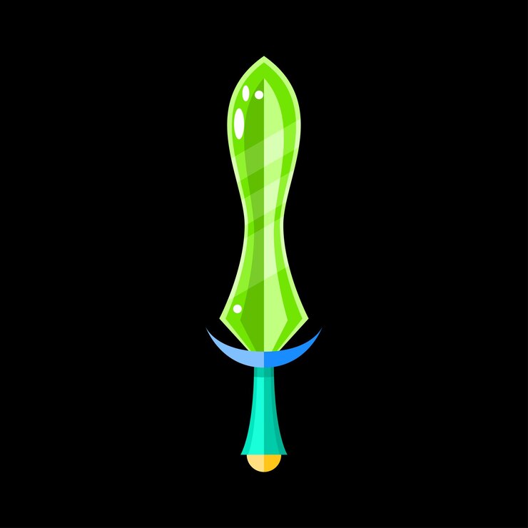 Abstract Flat Sword Blade Weapon War Logo Vector Design Style Icon Symbol Sign For Games
