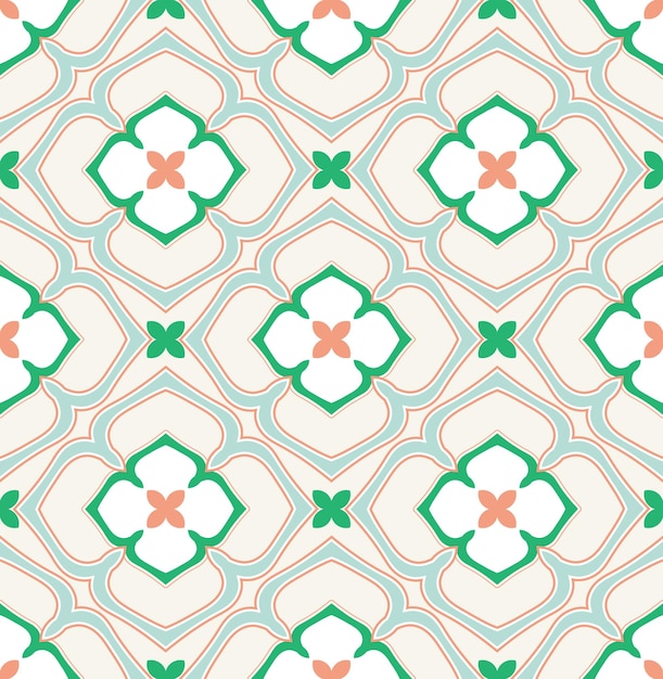 abstract floral ottoman style ceramic aztec tile moroccan vector seamless pattern porcelain concept