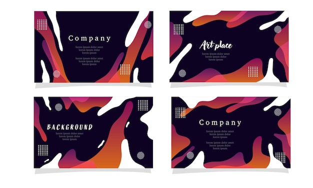abstract fluid gradient color background bundle set vector design for landing page web background