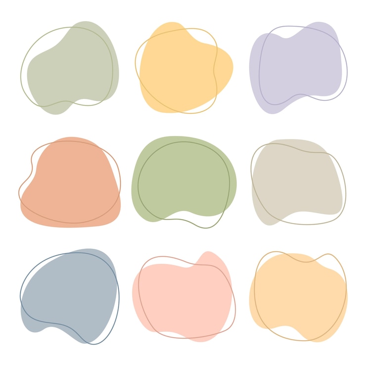 Vector abstract fluid hand drawn organic shapes