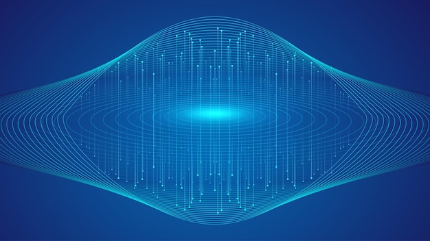 abstract flying saucer by line futuristic science fiction technology background