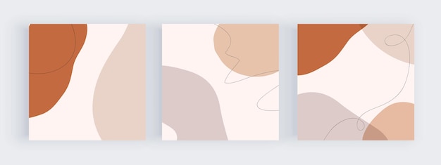 Abstract freehand posts for social media with shapes and lines