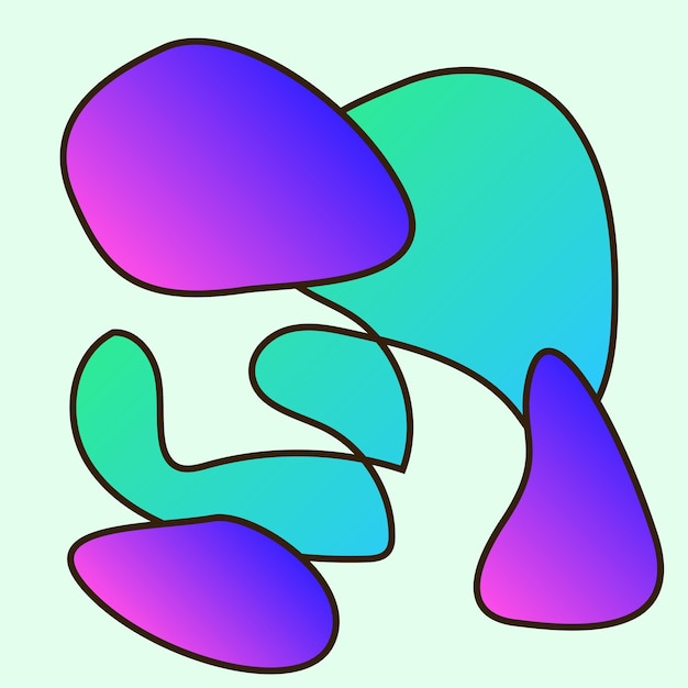 abstract funny bright gradient colored curve line shape symbol element poster print background