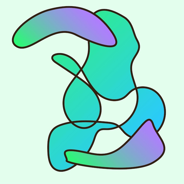 abstract funny bright gradient colored curve line shape symbol element poster print background