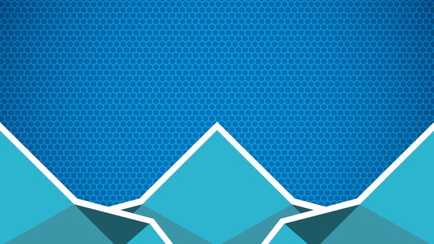 Abstract Geometric Background With Blue Hexagonal Pattern and Shapes