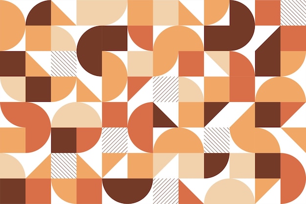 Abstract geometric mosaic composition seamless pattern in retro style
