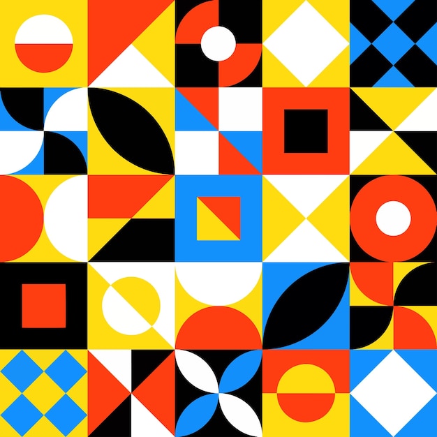 Abstract geometric pattern black bauhaus
