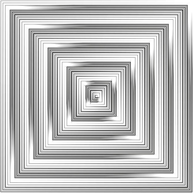 Abstract geometric pattern Concentric square lines Black and white optical effect