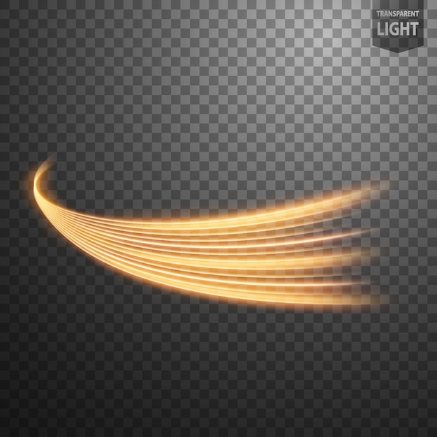 Abstract gold swirl line of light
