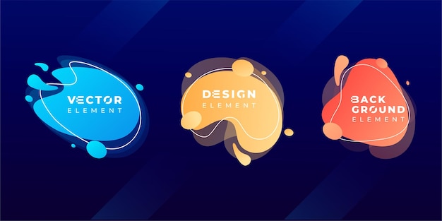 Abstract gradient fluid shape graphic element design for banner background text title vector