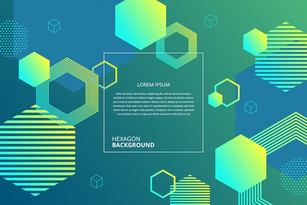 Abstract gradient hexagon background