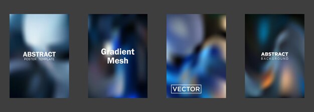 Abstract Gradient Mesh Backgrounds Poster Templates Vector Designs