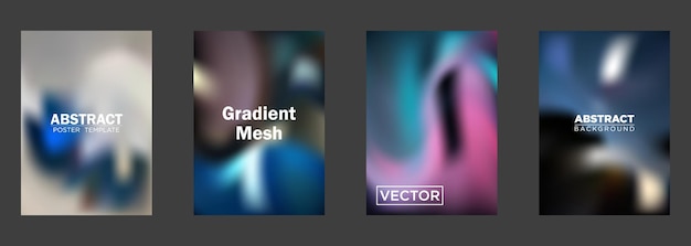 Abstract Gradient Mesh Poster Background Templates Vector Designs