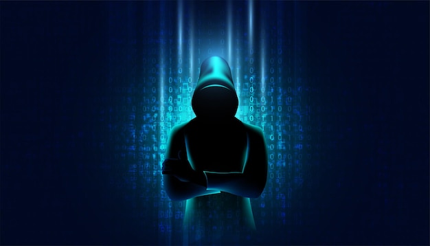 Abstract hacker concept steals information from computers on the network