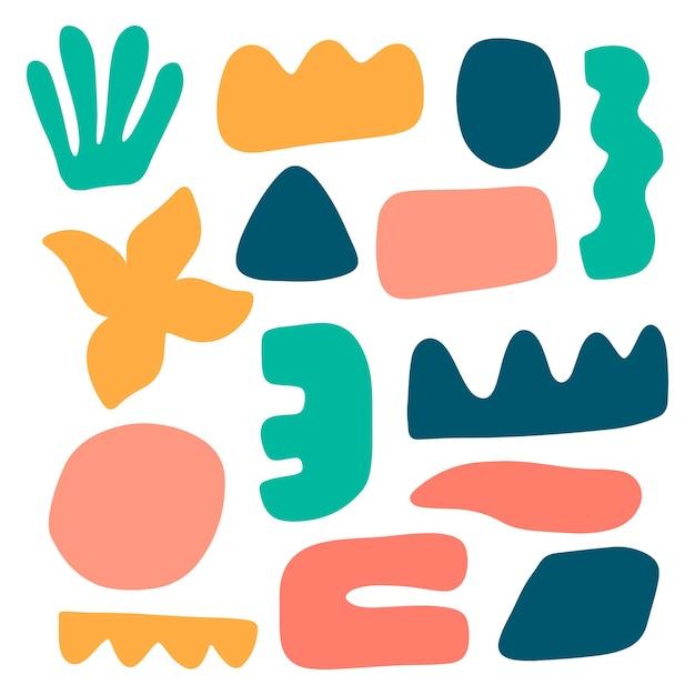Abstract hand drawn organic shapes