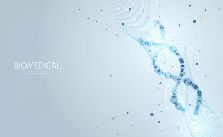 Abstract health science consist DNA digital technology concept modern medical on hi tech future